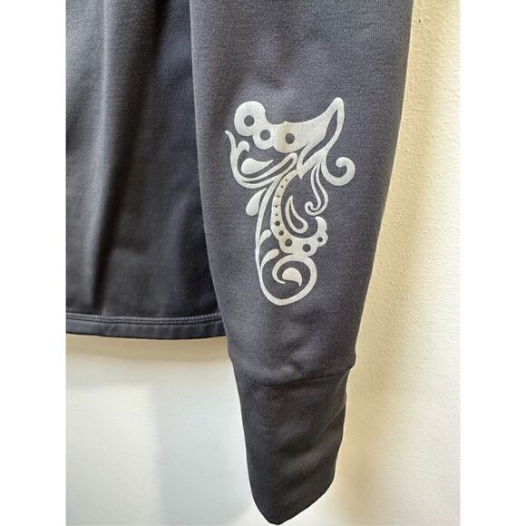 Athleta women’s long sleeve gray pullover athletic jacket reflective L #25-0674 - Picture 4 of 8